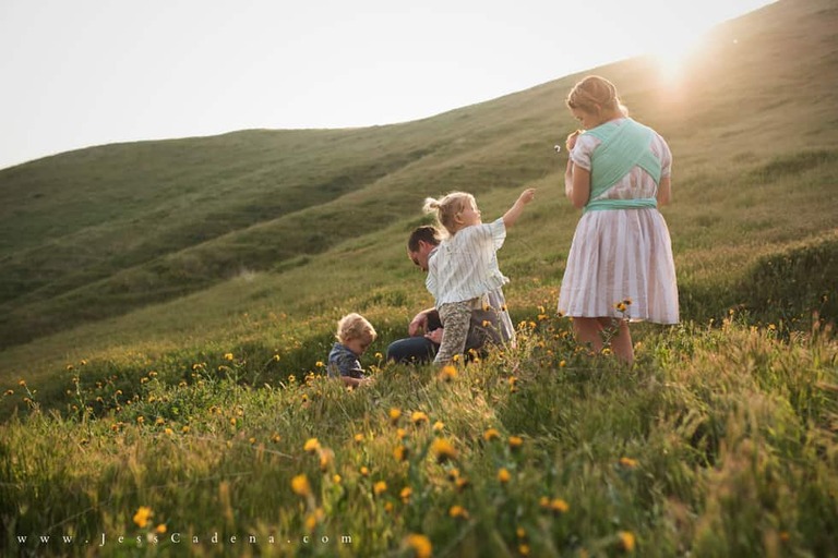 Outdoor newborn session in the wildflowers bakersfield