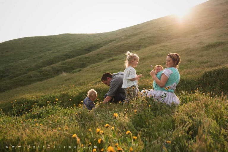 Outdoor newborn session in the wildflowers bakersfield