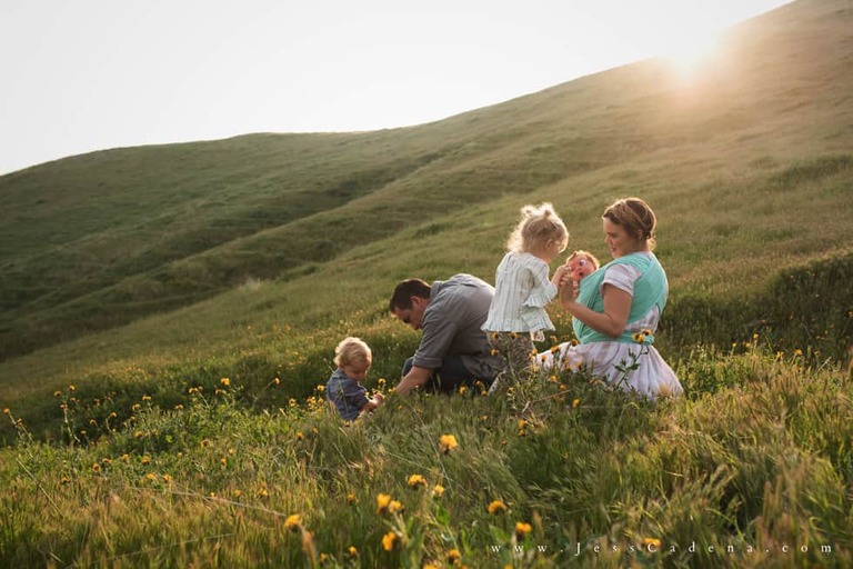 Outdoor newborn session in the wildflowers bakersfield