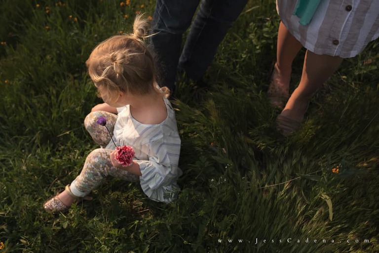 Outdoor newborn session in the wildflowers bakersfield