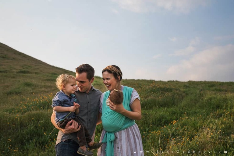 Outdoor newborn session in the wildflowers bakersfield