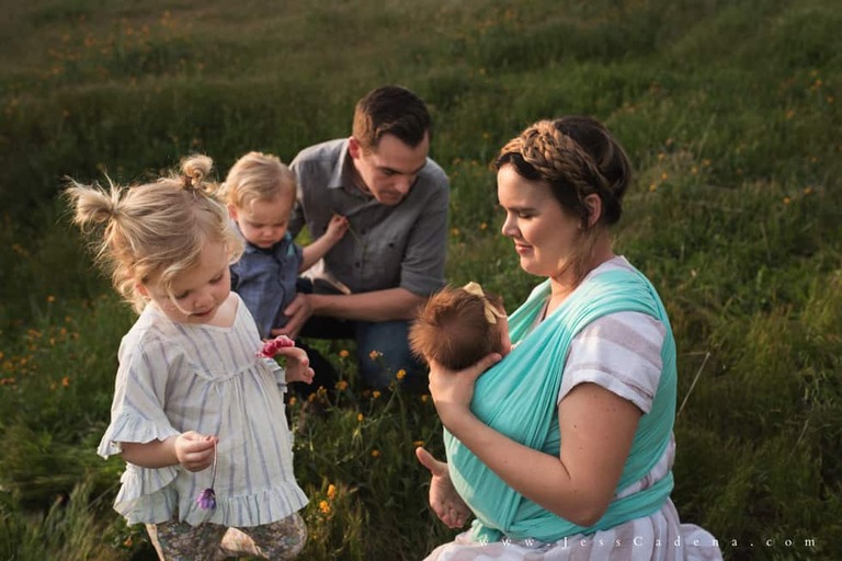 Outdoor newborn session in the wildflowers bakersfield