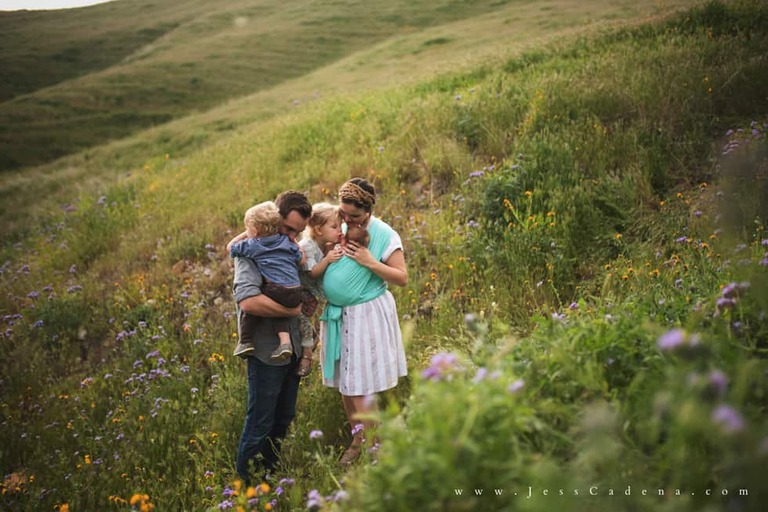 Outdoor newborn session in the wildflowers bakersfield