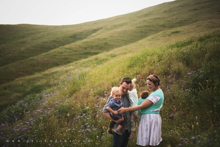 Outdoor newborn session in the wildflowers bakersfield