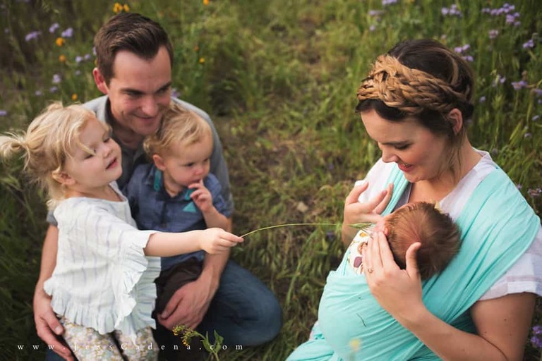 Outdoor newborn session in the wildflowers bakersfield
