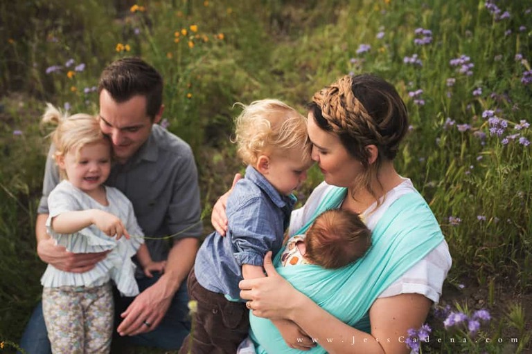 Outdoor newborn session in the wildflowers bakersfield