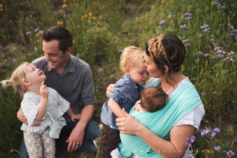Outdoor newborn session in the wildflowers bakersfield