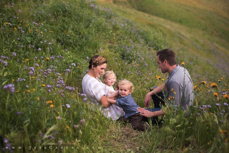Outdoor newborn session in the wildflowers bakersfield