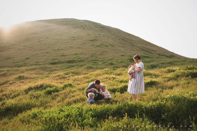 Outdoor newborn session in the wildflowers bakersfield