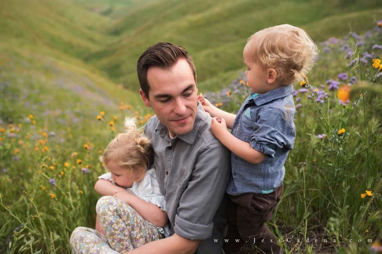 Outdoor newborn session in the wildflowers bakersfield