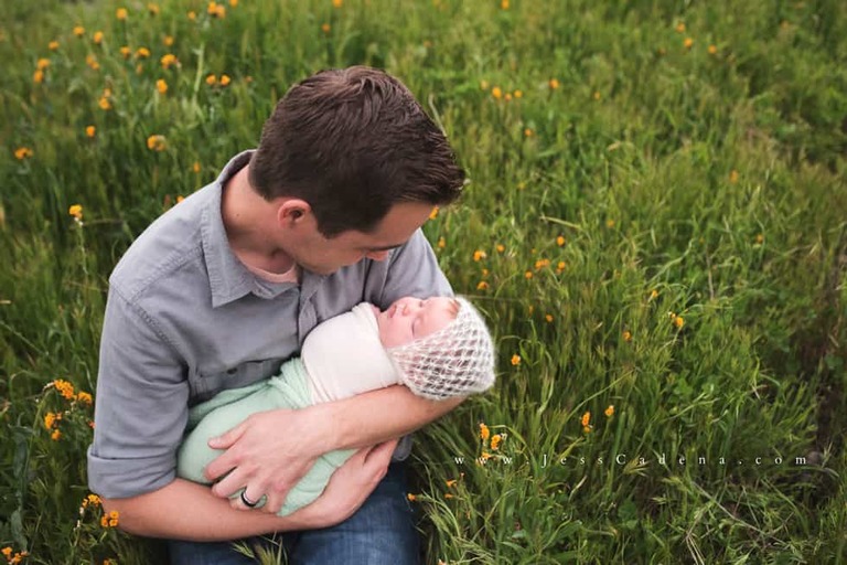 Outdoor newborn session in the wildflowers bakersfield