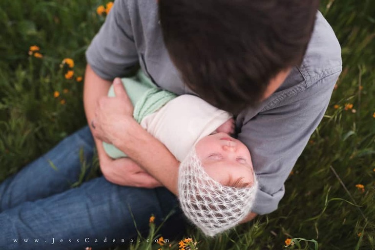 Outdoor newborn session in the wildflowers bakersfield
