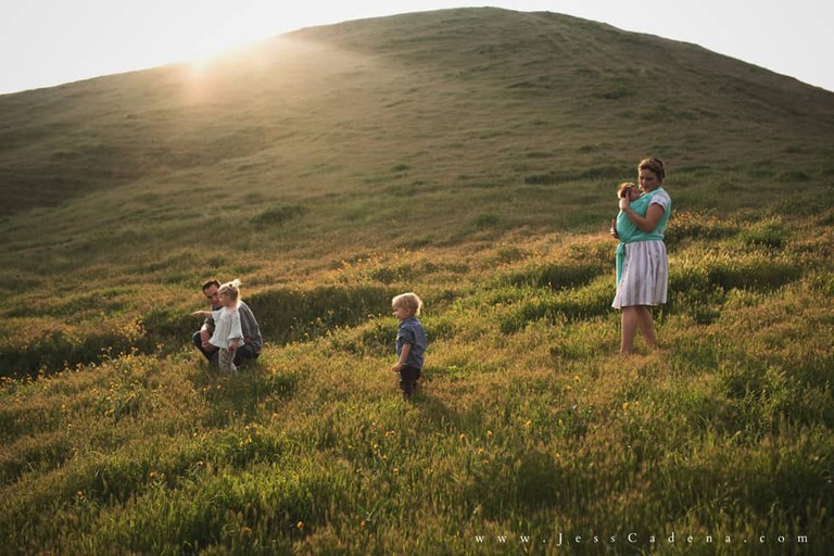 Outdoor newborn session in the wildflowers bakersfield