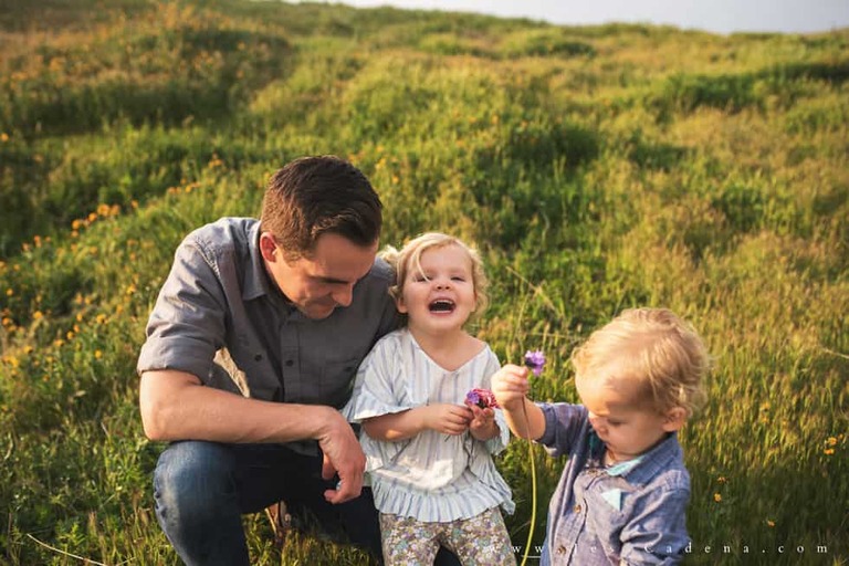 Outdoor newborn session in the wildflowers bakersfield