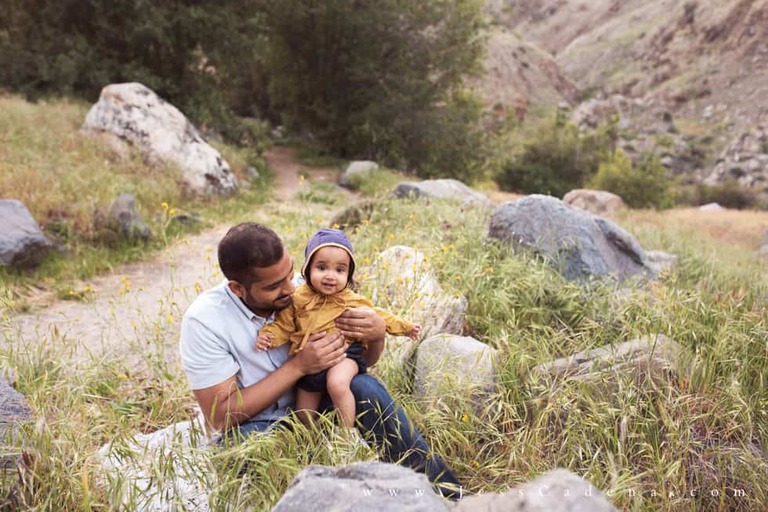 Dad and baby mountain family session Bakersfield photographer