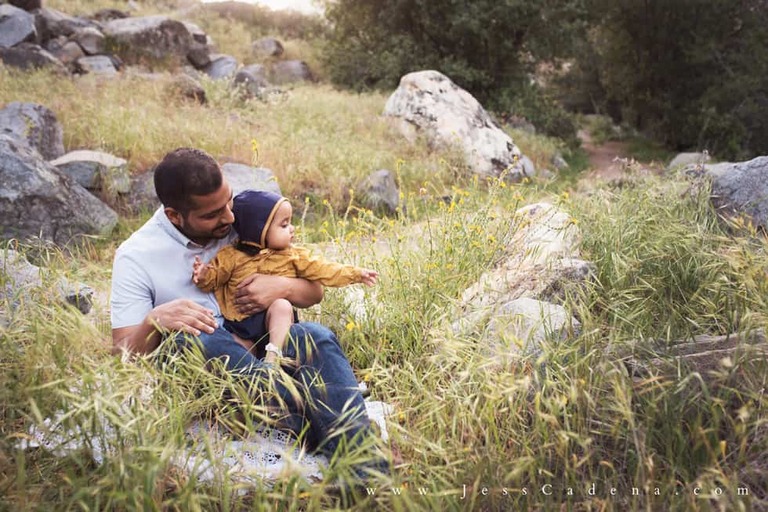 Dad and baby mountain family session Bakersfield photographer