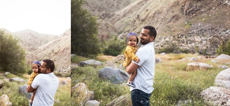 Dad and baby mountain family session Bakersfield photographer