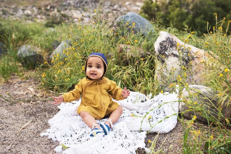 First Birthday session in the Bakersfield wildflowers