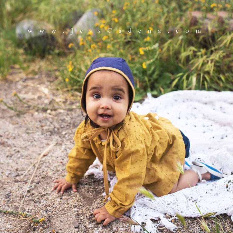 First Birthday session in the Bakersfield wildflowers