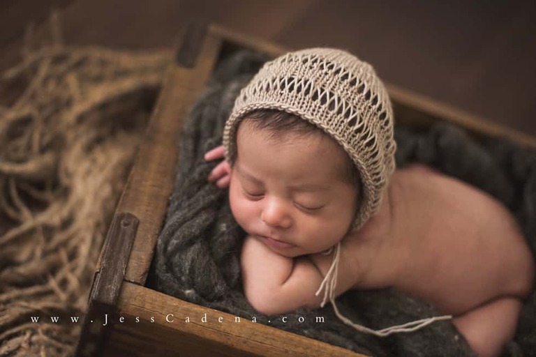 Happy Awake Newborn Baby Photography Studio Bakersfield