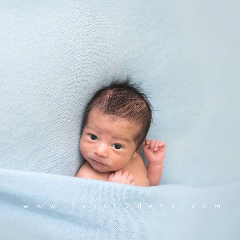 Happy Awake Newborn Baby Photography Studio Bakersfield