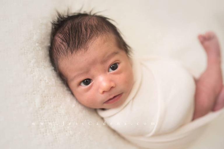 Happy Awake Newborn Baby Photography Studio Bakersfield