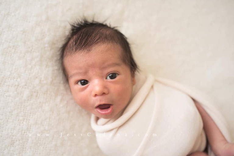 Happy Awake Newborn Baby Photography Studio Bakersfield