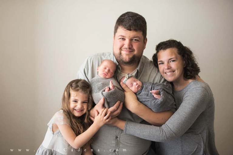 Newborn Twins Studio Family Session Bakersfield