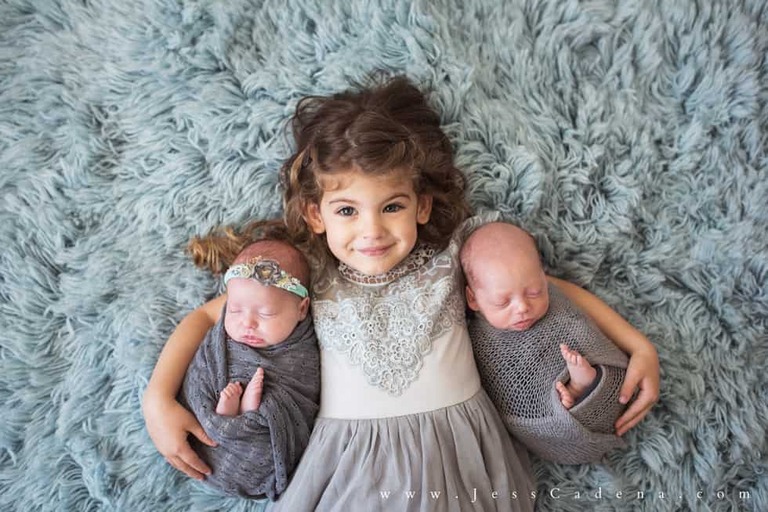 Newborn Twins Studio Family Session Bakersfield