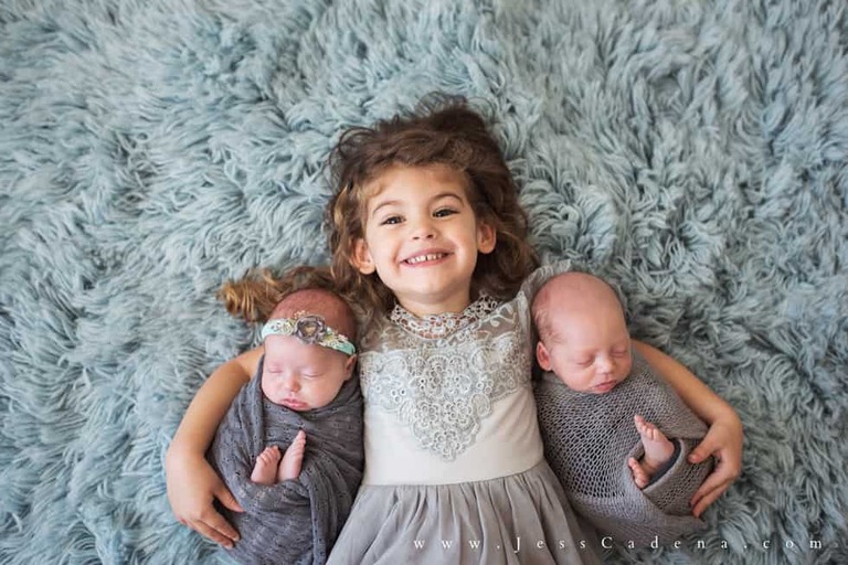 Newborn Twins Studio Family Session Bakersfield