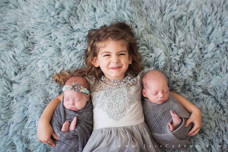 Newborn Twins Studio Family Session Bakersfield