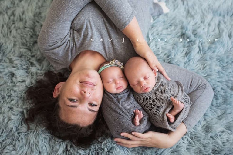 Newborn Twins Studio Family Session Bakersfield