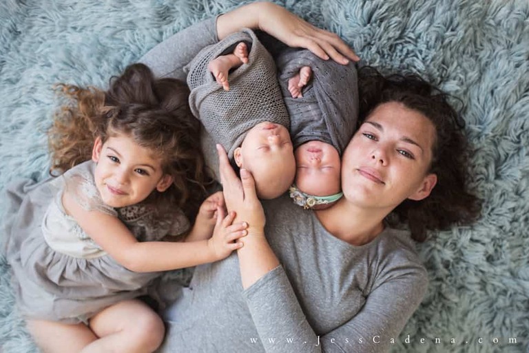 Newborn Twins Studio Family Session Bakersfield