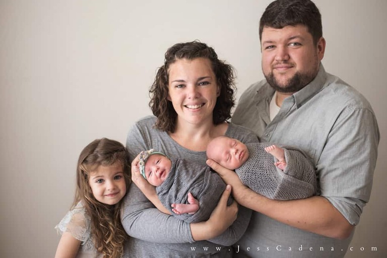 Newborn Twins Studio Family Session Bakersfield