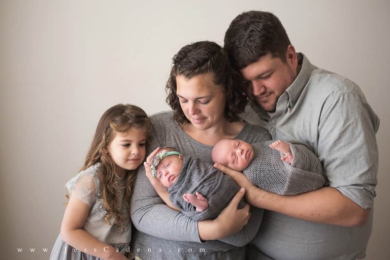 Newborn Twins Studio Family Session Bakersfield