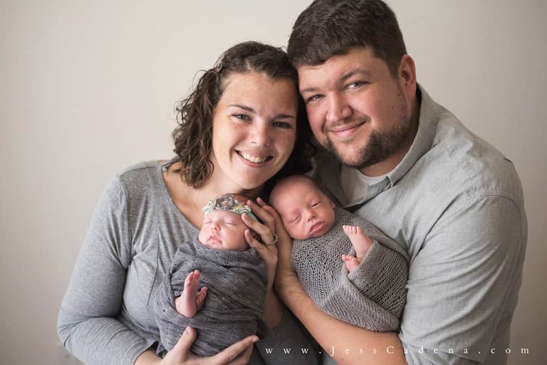 Newborn Twins Studio Family Session Bakersfield