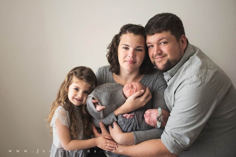 Newborn Twins Studio Family Session Bakersfield