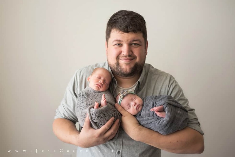 Newborn Twins Studio Family Session Bakersfield
