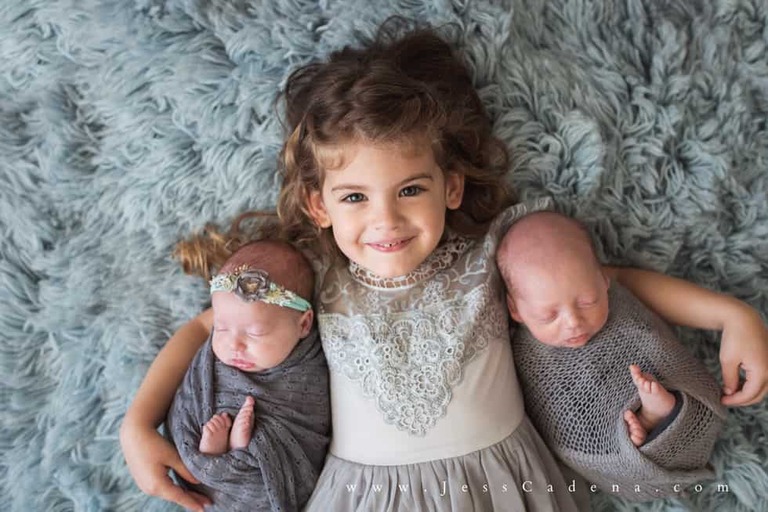 Newborn Twins Studio Family Session Bakersfield