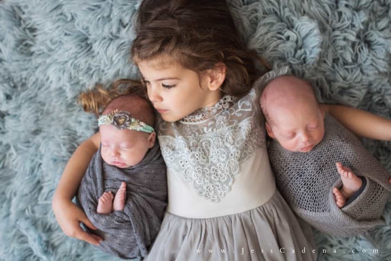 Newborn Twins Studio Family Session Bakersfield