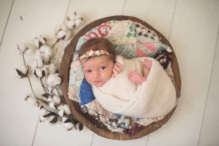 Floral Girl Newborn Photographer Bakersfield