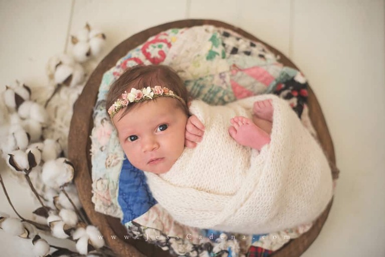Floral Girl Newborn Photographer Bakersfield