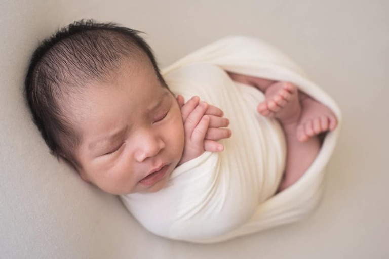 Newborn and family session, lumberjack and pine