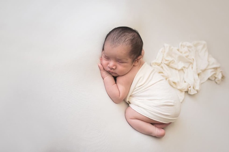 Newborn and family session, lumberjack and pine