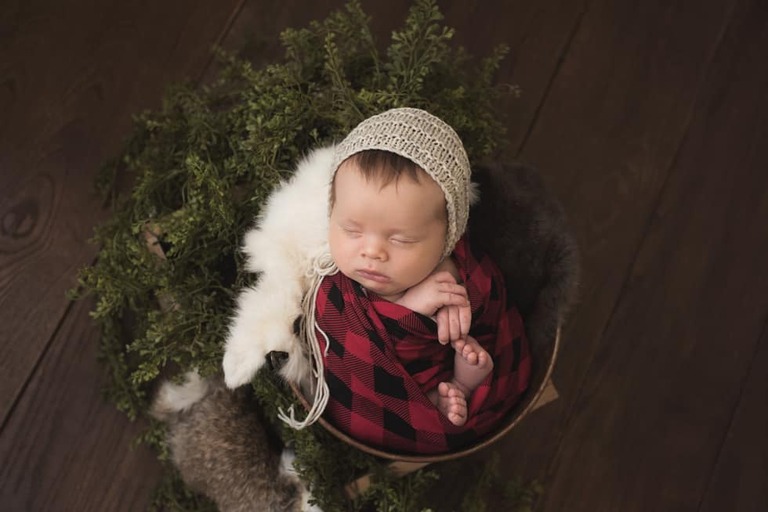Bakersfield Newborn Photogarpher Buffalo Plaid Neutral Set