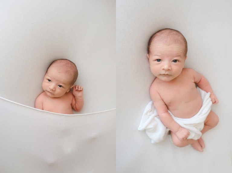 Posing an awake newborn for a successful session