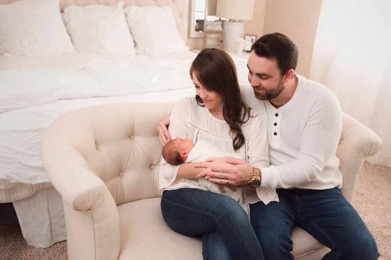 In Home Lifestyle Newborn Session Posed