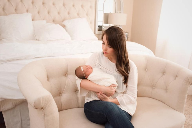 In Home Lifestyle Newborn Session Posed