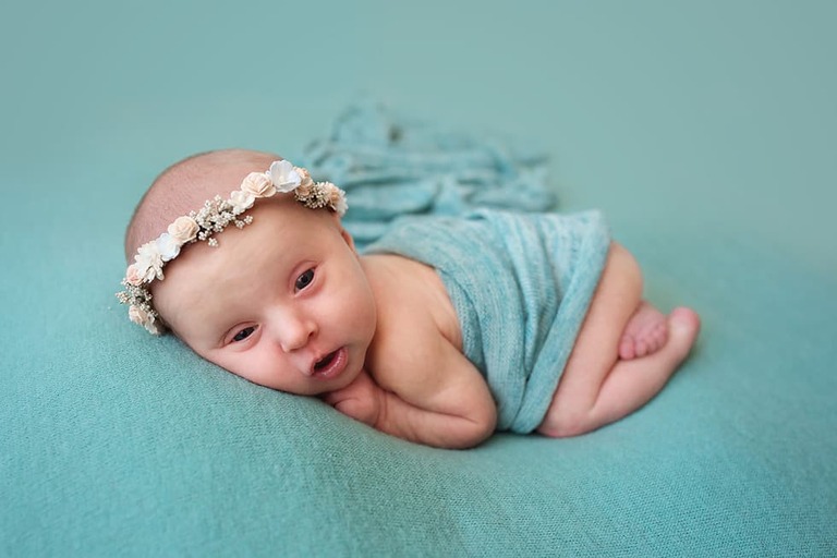 Baby Girl Newborn Session Kitty Succulents